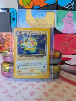 Pokemon TCG Dark Ampharos 1/105 Holo Rare Neo Destiny 1995-2000 WOTC LP - Image 1