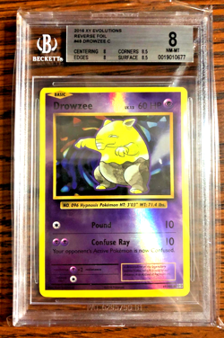 Drowzee Reverse Holo Common #49 - BGS NM-MT 8 - 2016 XY Evolutions - Pokemon TCG - Image 1