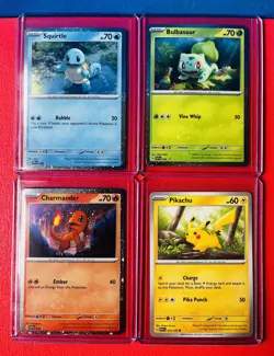 Pokemon 151 Promo Bulbasaur Starter Set Charmander Squirtle Pikachu 4 Cards 820650853210 - Image 1