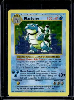 1999 Pokemon Shadowless Blastoise Holo #2/102 - Image 1