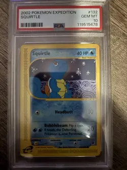 2002 Pokemon Expedition Squirtle #132. Non-holo PSA 10 - Image 1