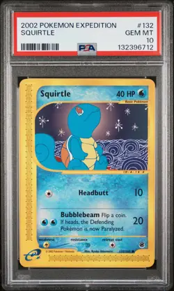 2002 POKEMON EXPEDITION #132 SQUIRTLE PSA 10 - Image 1