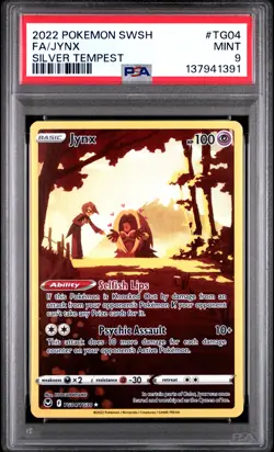 2022 POKEMON SWORD & SHIELD SILVER TEMPEST #TG04 FULL ART/JYNX PSA 9 - Image 1