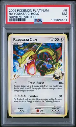 2009 POKEMON PLATINUM SUPREME VICTORS #8 RAYQUAZA C-HOLO PSA 7 - Image 1
