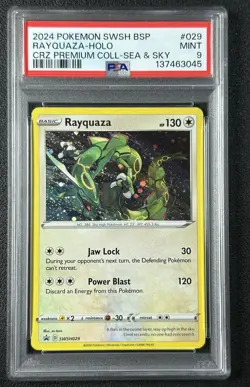 RAYQUAZA HOLO PSA 9 2024 POKEMON SWORD & SHIELD BLACK STAR PROMOS #SWSH029 3045 - Image 1