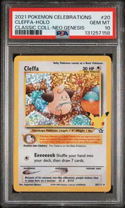 2021 POKEMON CELEBRATIONS CLASSIC COLLECTION #20 CLEFFA-HOLO PSA 10 - Image 1