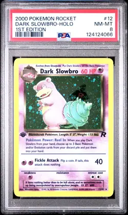 2000 POKEMON ROCKET 1ST EDITION #12 DARK SLOWBRO-HOLO PSA 8 - Image 1