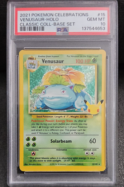 PSA 10 Pokemon Venusaur 15/102 Celebrations Classic Collection Holo GEM MINT 10 - Image 1