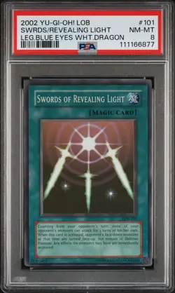 2002 Yu-Gi-Oh! Swords/Revealing Light Legend Of Blue Eyes LOB Unlim Super PSA 8 - Image 1
