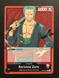 • Roonoa Zoro • OP01-001 Leader Romance Dawn One Piece TCG NM - Image 1