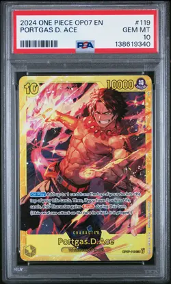 2024 ONE PIECE OP07-500 YEARS IN THE FUTURE #119 PORTGAS D. ACE PSA 10 - Image 1