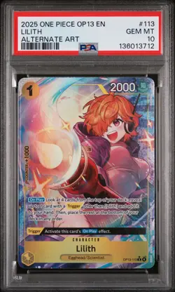 2025 ONE PIECE OP13-CARRYING ON HIS WILL ALTERNATE ART #113 LILITH PSA 10 - Image 1