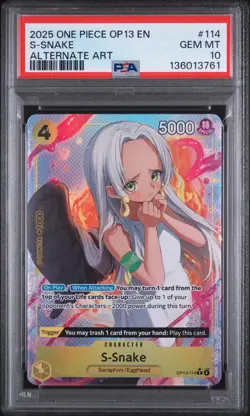 2025 ONE PIECE OP13-CARRYING ON HIS WILL ALTERNATE ART #114 S-SNAKE PSA 10 - Image 1