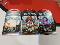 Disney Lorcana - Azurite Sea - 3 Sealed Booster Packs Lot (Art Set of 3) - Image 1