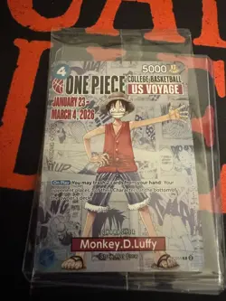 Sealed Monkey D Luffy NCAA College Basketball Promo card P-055 - One Piece TCG - Image 1