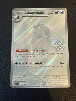 Pokemon Crabominable 149/142 Holiday Calendar 2025 Holo Festive Stamp Promo Card - Image 1