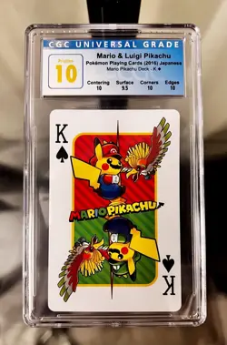 Pokemon Mario Pikachu - King of Spades - Super Rare Card slab ONE OF A KIND! - Image 1