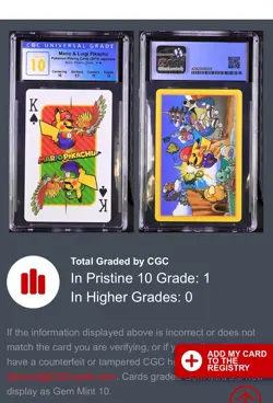 Pokemon Mario Pikachu - King of Spades - Super Rare Card slab ONE OF A KIND! - Image 3