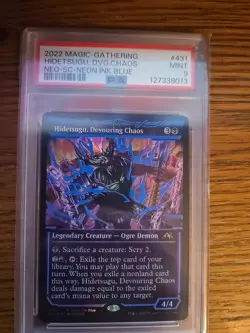 Hidetsugu, Devouring Chaos (Neon Blue) Kamigawa: Neon Dynasty Foil PSA 9 - Image 1
