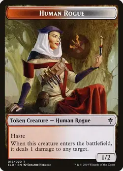 Human Rogue / Food (016) Double-Sided FOIL Token x1 Throne of Eldraine NM MTG - Image 1