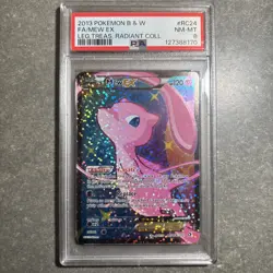 Pokemon BW Legendary Treasures Radiant Col. 2013 Mew EX Full Art RC24/RC25 PSA 8 - Image 1
