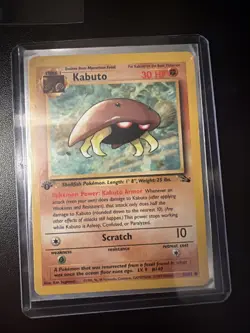 Pokemon TCG Kabuto Fossil 1st Edition Common Card 50/62 Regular - Image 1