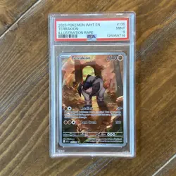 TERRAKION #135 ILLUSTRATION RARE 2025 POKEMON EN WHITE WHITE FLARE PSA 9 LOW POP - Image 1