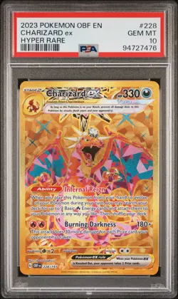 2023 POKEMON OBF EN-OBSIDIAN FLAMES HYPER RARE #228 CHARIZARD EX PSA 10 - Image 1