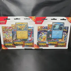 Pokemon TCG Surging Sparks 3 Pack Blister - Zapdos Quagsire Promo - Lot of 2 - Image 1