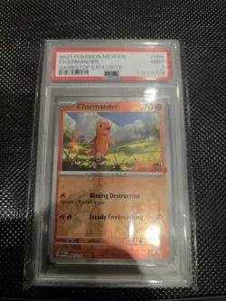 2023 Pokemon MEW EN Charmander GameStop Exclusive #004 PSA 9 MINT - Image 2