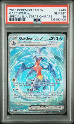 2023 POKEMON PAR EN-PARADOX RIFT SPECIAL ILLUSTRATION RARE GARCHOMP EX PSA 10 - Image 1