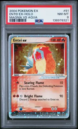 2004 POKEMON EX TEAM MAGMA VS TEAM AQUA #91 ENTEI EX-HOLO PSA 8 - Image 1
