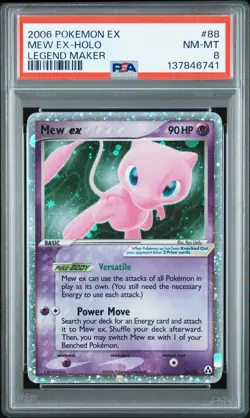 2006 POKEMON EX LEGEND MAKER #88 MEW EX-HOLO PSA 8 - Image 1