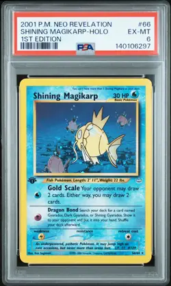 2001 POKEMON NEO REVELATION 1ST EDITION #66 SHINING MAGIKARP-HOLO PSA 6 - Image 1