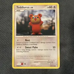 Teddiursa 105/123 Pokemon Mysterious Treasures Common 2007 MP - Image 1