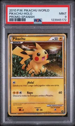 2010 POKEMON WORLD COLLECTION SPANISH-DO NOT USE PIKACHU-HOLO PSA 9 - Image 1