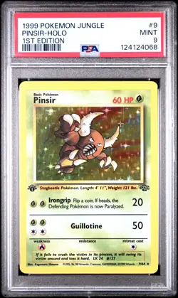 1999 POKEMON JUNGLE 1ST EDITION #9 PINSIR-HOLO PSA 9 - Image 1