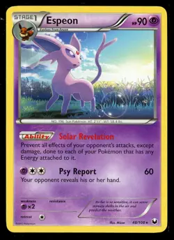 Pokemon Espeon 48/108 Black & White Dark Explorers Non Holo Rare Near Mint - Image 1