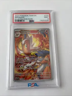 2024 POKEMON TWM EN-TWILIGHT MASQUERADE ILLUSTRATION RARE #173 INFERNAPE PSA 9 - Image 1