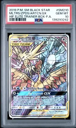 2019 Pokemon SM Black Star Promo SM210 Moltres Zapdos Articuno Gx PSA 10 - Image 1