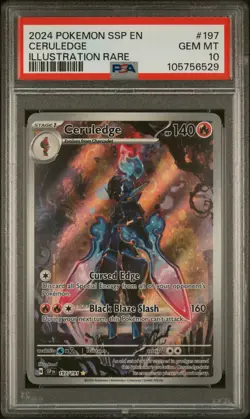 2024 POKEMON SSP EN-SURGING SPARKS ILLUSTRATION RARE #197 CERULEDGE PSA 10 - Image 1
