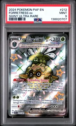 2024 POKEMON PAF EN-PALDEAN FATES SHINY ULTRA RARE #212 FORRETRESS EX PSA 9 - Image 1