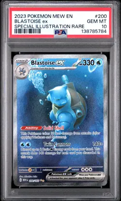 2023 POKEMON MEW EN-151 SPECIAL ILLUSTRATION RARE #200 BLASTOISE EX PSA 10 - Image 1