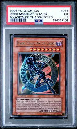 2004 YU-GI-OH! IOC-INVASION OF CHAOS 1ST EDITION DARK MAGICIAN OF CHAOS PSA 5 - Image 1
