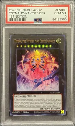 2023 PSA 10 YUGIOH AGOV 1ST ED ULTRA RARE TISTINA THE DIVINITY DEFIES DARKNESS - Image 1