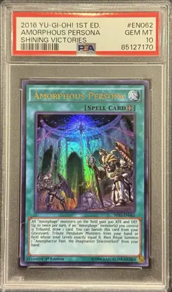 2016 PSA 10 YUGIOH SHVI SHINING VICTORIES ULTRA RARE AMORPHOUS PERSONA 💎 - Image 1