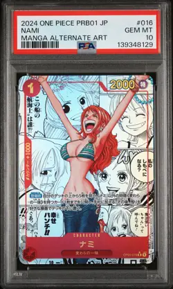 2024 ONE PIECE JAPANESE PRB01-PREMIUM BOOSTER MANGA ALT ART #016 NAMI PSA 10 - Image 1