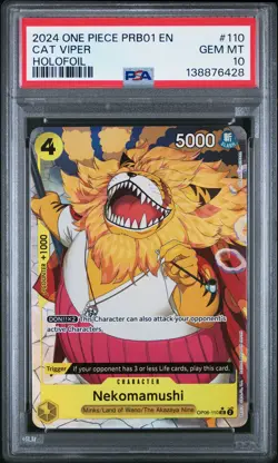 2024 ONE PIECE PRB01-PREMIUM BOOSTER HOLOFOIL #110 CAT VIPER PSA 10 - Image 1