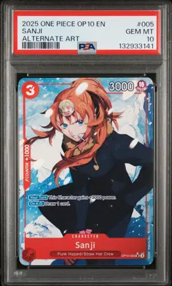 2025 ONE PIECE OP10-ROYAL BLOOD ALTERNATE ART #005 SANJI PSA 10 - Image 1