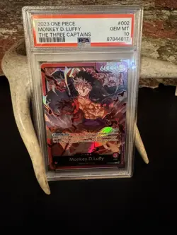 2023 One Piece Monkey D. Luffy #ST10-002 Foil The Three Captains PSA 10 GEM MINT - Image 1